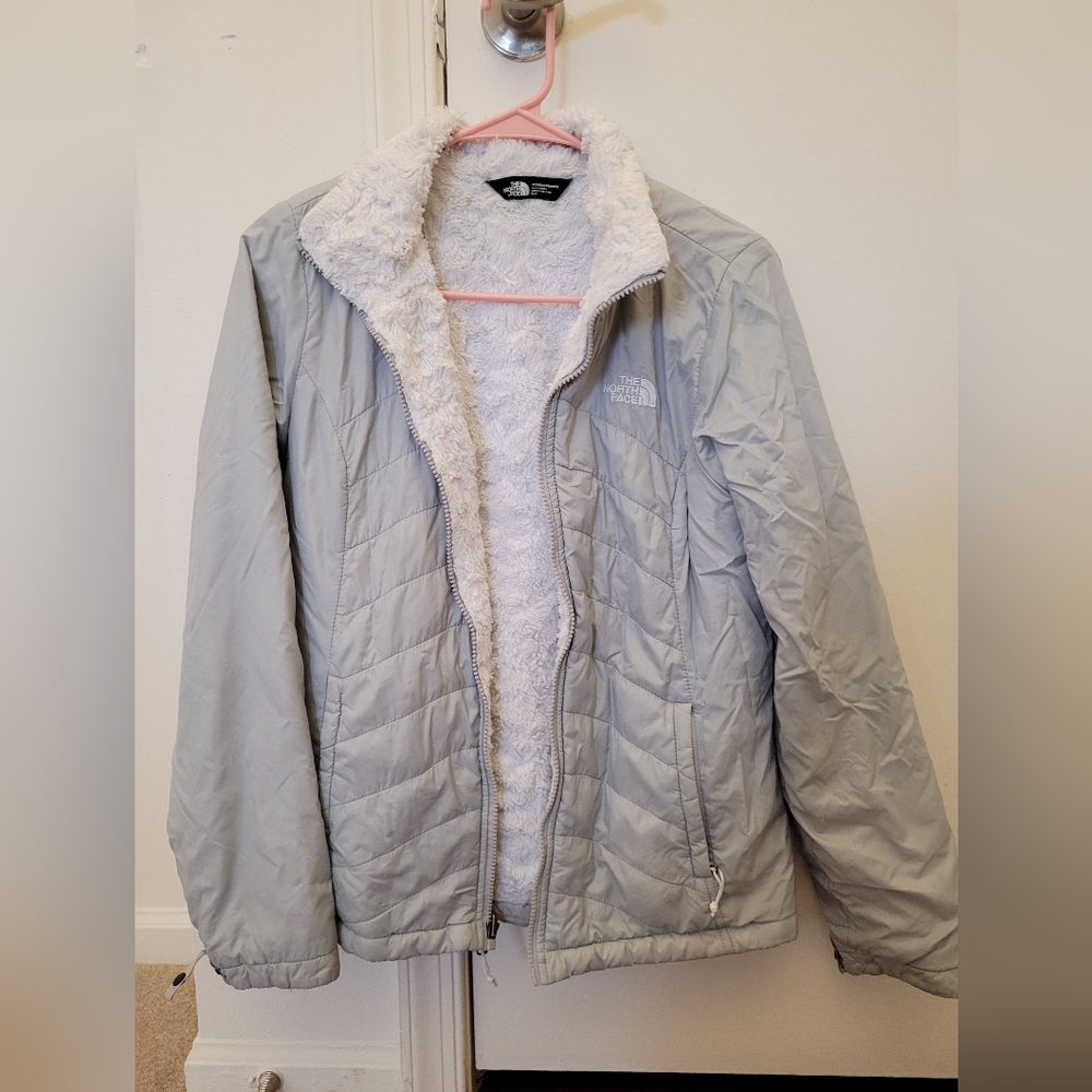 North Face Women's Light Gray Coat in Small